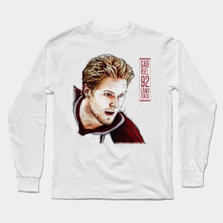 Gabriel Landeskog Colorado Face Sketch Long Sleeve T-Shirt